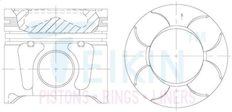 Поршни стандарт (комплект на мотор) Y13DT/Z13DT TEIKIN 56605ASTD