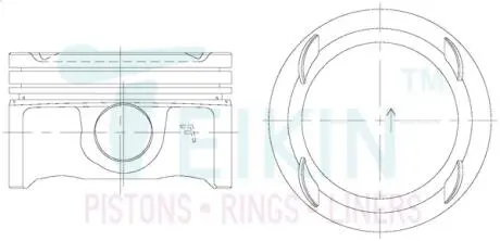 Поршни ремонт +0.50мм (комплект на мотор) Opel 1.4L Turbo TEIKIN 58133050