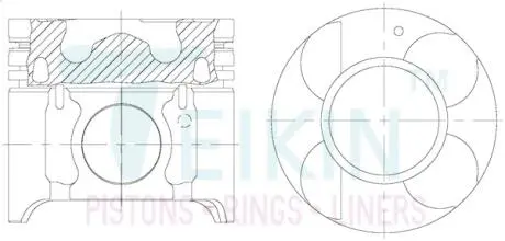 Поршни стандартные (комплект на мотор) Ssang Yong D20DT, D20T TEIKIN 69101AGSTD