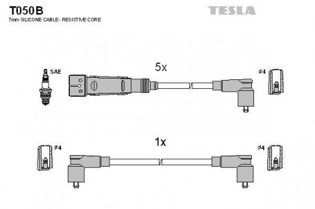 Комплект проводов зажигания TESLA T050B (фото 1)
