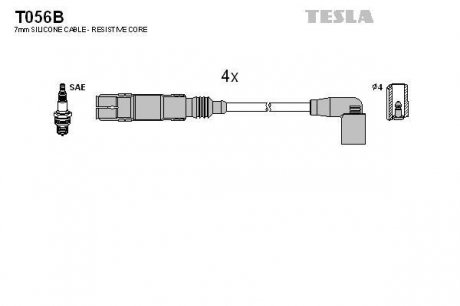 Комплект кабелiв запалювання TESLA T056B (фото 1)