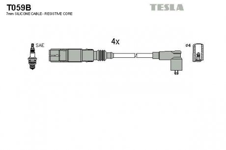 Комплект кабелiв запалювання TESLA T059B