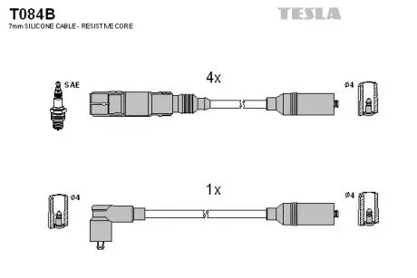 Комплект проводов зажигания TESLA T084B