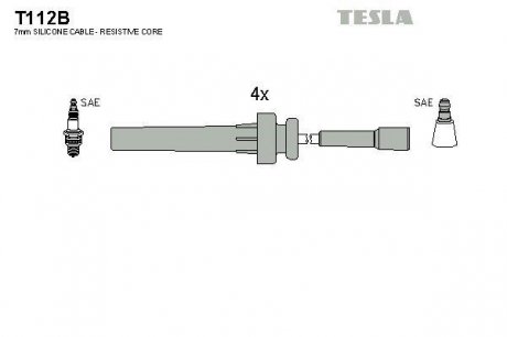 Комплект кабелiв запалювання TESLA T112B (фото 1)
