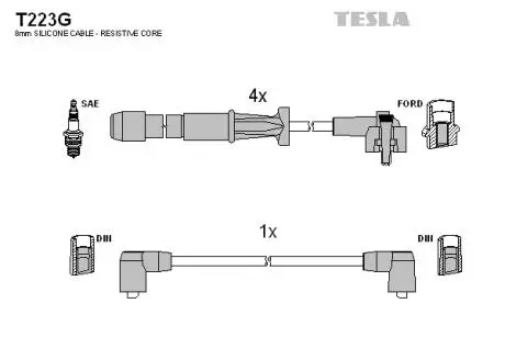 Комплект проводов зажигания TESLA T223G