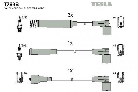 Комплект проводов зажигания TESLA T269B (фото 1)