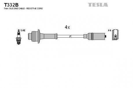Комплект проводов зажигания TESLA T332B
