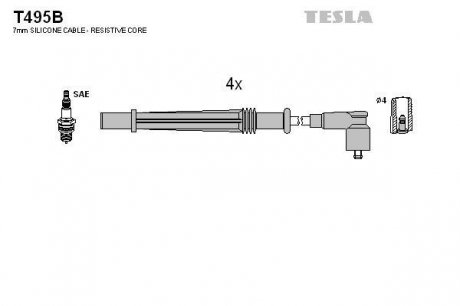 Комплект проводов зажигания TESLA T495B