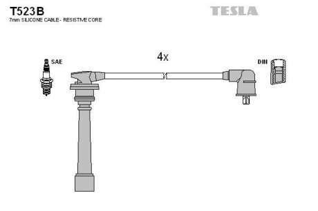 Комплект кабелiв запалювання TESLA T523B (фото 1)
