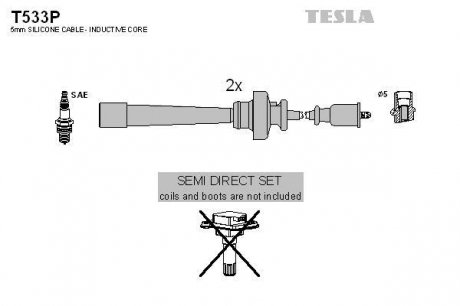 Комплект проводов зажигания TESLA T533P (фото 1)