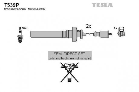 Комплект кабелiв запалювання TESLA T539P