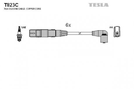 Комплект проводов зажигания TESLA T823C (фото 1)