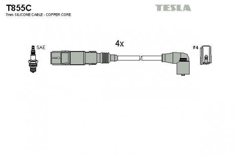 Комплект проводов зажигания TESLA T855C (фото 1)
