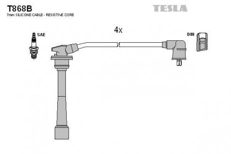 Комплект проводов зажигания TESLA T868B (фото 1)