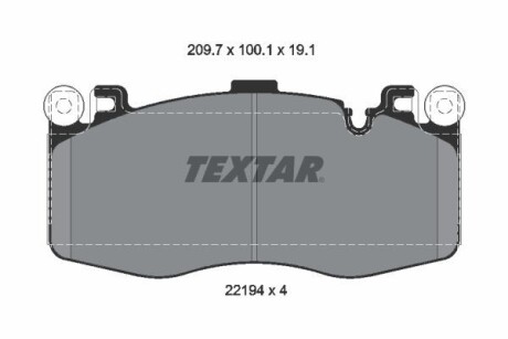 Тормозные колодки передние BMW X5M (F15/F85)/X6M (F16/F86) 14-18 (Brembo) Q+ TEXTAR 2219401