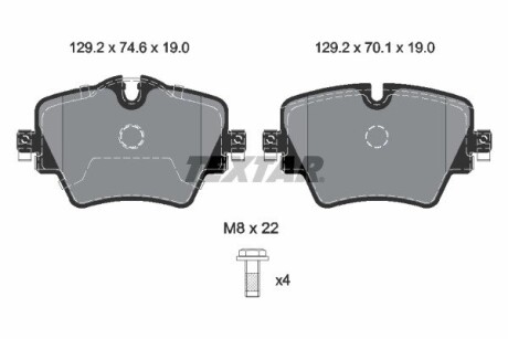 Тормозные колодки передние BMW 2 (F45/F46)/5 (G30/F90)/X1(F48)/X2 (E39)/X3 (G01/F97) 13- TEXTAR 2561705