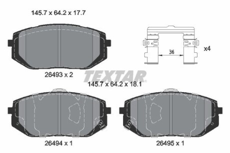 Колодки гальмівні (передні) Hyundai Ioniq/Tucson 20- TEXTAR 2649301