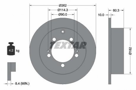 Тормозной диск задний TEXTAR 92136103