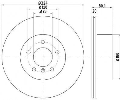 Диск тормозной bmw x5(e53) "r d=324mm "01>> TEXTAR 92146303 (фото 1)