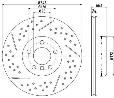 Задний тормозной диск BMW 3 (F30/F80) 12-18 (345x24) PRO+ B38/B47/B48/N20/N47 TEXTAR 92265225