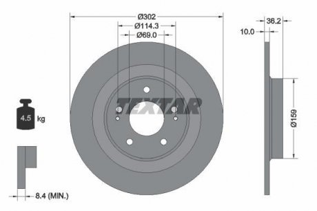 Тормозной диск TEXTAR 92267403 (фото 1)
