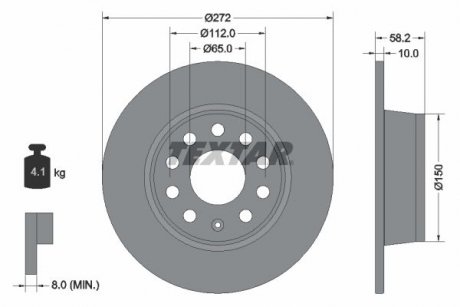 Гальмівний диск TEXTAR 92300003 (фото 1)