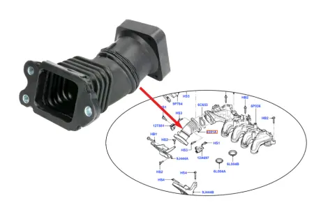 Патрубок интеркулера на впускной коллектор 1.6 TDCI THERMOTEC DCG222TT