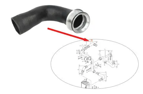 Патрубок интеркулера 1.9 TDI (ATD, AXR, BMT, BEW) THERMOTEC DCW087TT