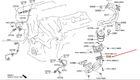 Прокладання трубки масляного теплообмінника TOYOTA 1578531010