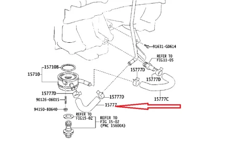 Патрубок охлаждения на масляный теплообменник TOYOTA 1626728080