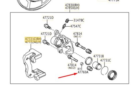 Резинка направляющей суппорта TOYOTA 4787933211