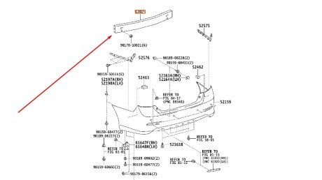 Усилитель заднего бампера TOYOTA 5217133150