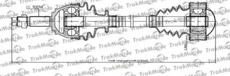 LANCIA Полуось правая L=523mm 25 зуб. MUSA 1.3 D Multijet 04-12 TrakMotive 30-1132 (фото 1)