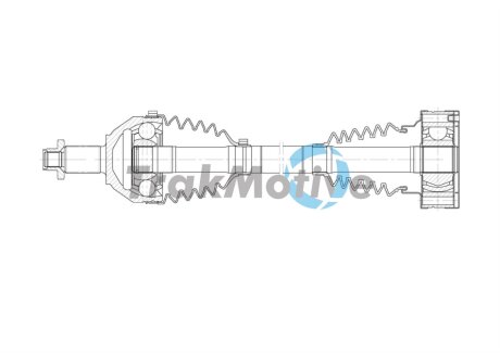 VW Напіввісь передн. прав. POLO (9N, 9A) 1.6 16V 06-09, SKODA FABIA II (542) 1.2 TSI 10-14, SEAT IBIZA III (6L1) 1.6 03-09 TrakMotive 30-2056 (фото 1)