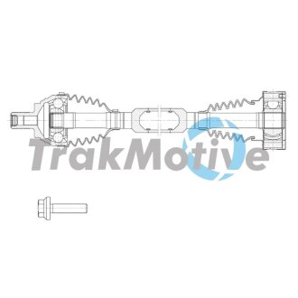 SEAT Напіввісь передн. прав. ATECA (KH7, KHP) 1.6 TDI 16-, SKODA SUPERB III (3V3) 1.6 TDI 15-, VW PASSAT B8 1.6 TDI 14- TrakMotive 30-2158 (фото 1)