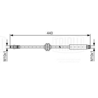 Шланг тормозной Fiat Ducato (06-) зад. L=440 (BF 1609) Trialli BF1609