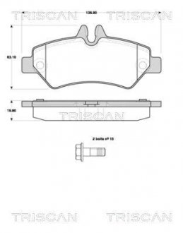 Комплект задних тормозных колодок TRISCAN 8110 10558 (фото 1)