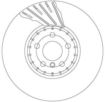 Диск тормозной BMW 5(G30)/7(G31) "FR D=348mm "15>> TRW DF6891S