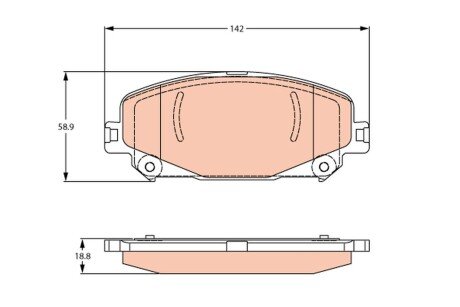 Гальмівні колодки дискові MITSUBISHI/RENAULT ASX/Captur/Megane/Talisman \'\'F \'\'17>> TRW GDB2268