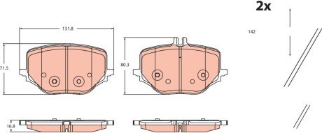 Гальмівні колодки дискові MERCEDES C (W206)/E (W214) \&#039;\&#039;R \&#039;\&#039;21&gt;&gt; TRW GDB2470 (фото 1)