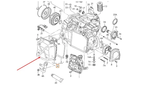 Поддон-крышка 6-ст DSG DQ250 VAG 02E325201D