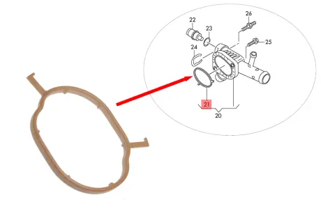 Кільце ущільнювальне фланця системи охолодження 1.6 - 2.0 TDI VAG 038 121 688 B