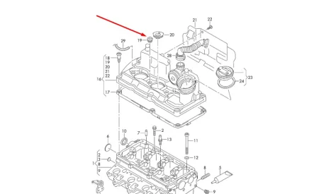 Прокладка под болт крепления топливной форсунки 1.2 TDI VAG 03P103487