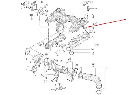Уплотнительное кольцо впускного коллектора 3.0 TDI 1шт VAG 059129717S