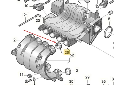 Прокладка впускного коллектора VAG 06A133227D
