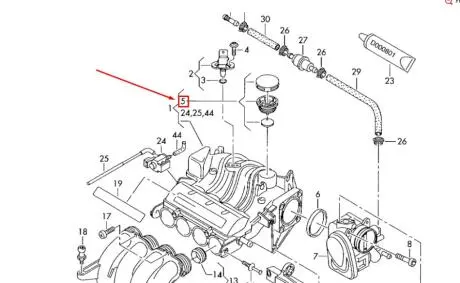Мембрана клапана вентиляции во впускном коллекторе (Ремкомплект) VAG 06A198205A