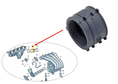 Патрубок (муфта) впускного коллектора 2.0 FSI VAG 06D133299D