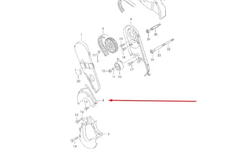 Кожух ремня ГРМ 2.5 TDI, 2.4 D средний VAG 074109127Q