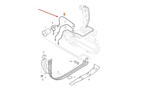 Трубка паливна від бака до паливного фільтра VAG 1J0201293P