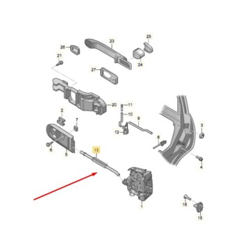 Оригинальный трос задних дверей VAG 1U4839099C